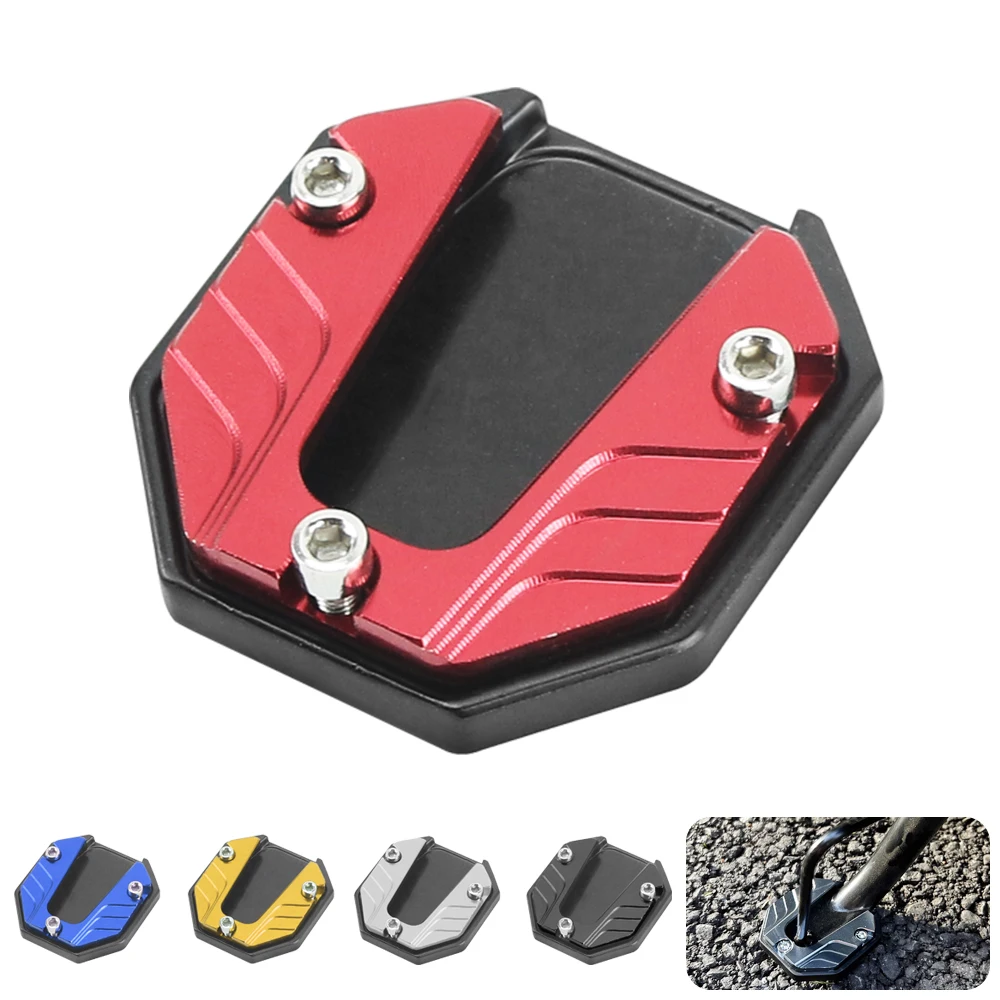 Universal Motorcycle Bike Kickstand Extender Foot Side Stand Extension Pad Support Plate Anti-skid Enlarged Base Accessories