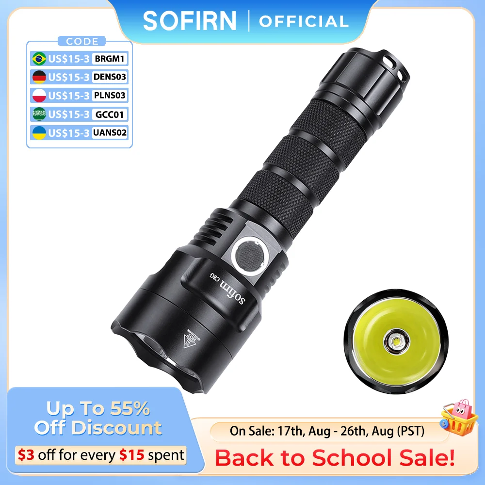 Outdoor Power Group - Sofirn C8G potente linterna táctica LED