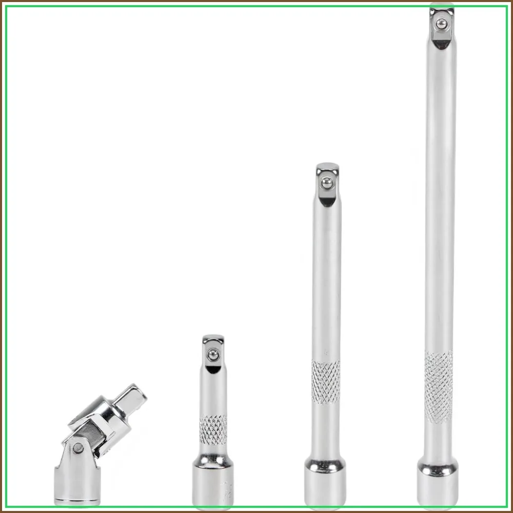 3/8" Drive Extension Bar Set - 4-Piece with 3", 6", 10" Bars & Universal Joint