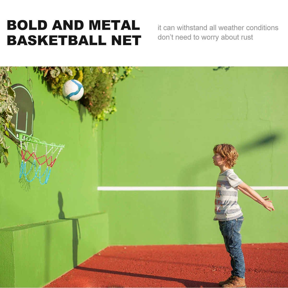 

Metal Basketball Net Galvanized Steel Heavy Duty Strong Manganese Chain Suitable Indoor Outdoor St Hoops Long Lasting No