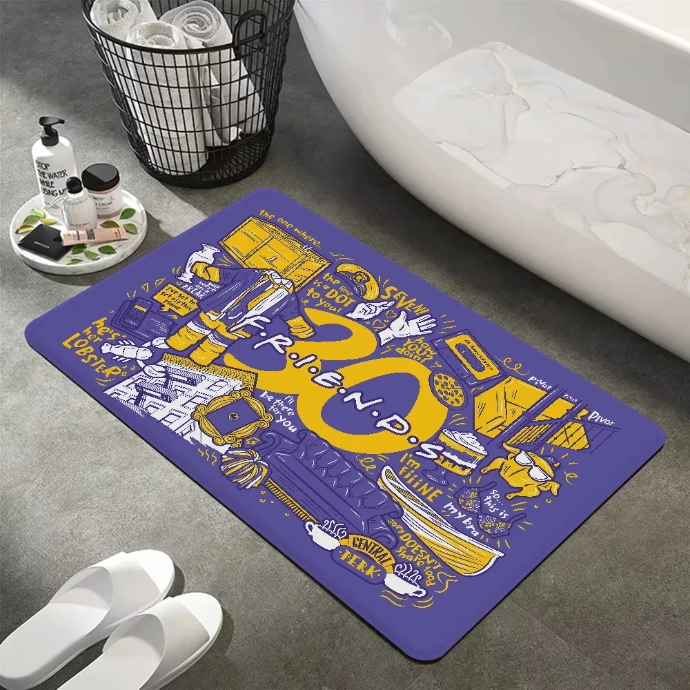 Fun Text Corridor Carpet Welcome Friends Living Room Dining Room Entrance Non Slip Door Mat Home Diatom Mud Decorative Rug
