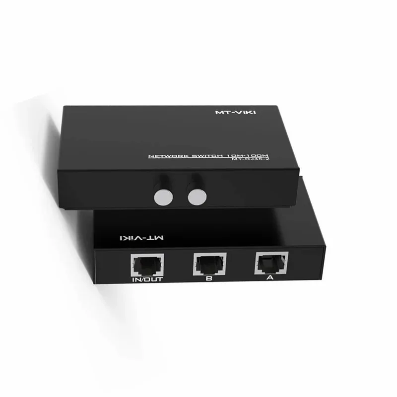 MT-VIKI 2 Ports RJ45 Network Switch Sharing Device Bidirectional Internal Network And External Network Conversion MT-RJ45-2