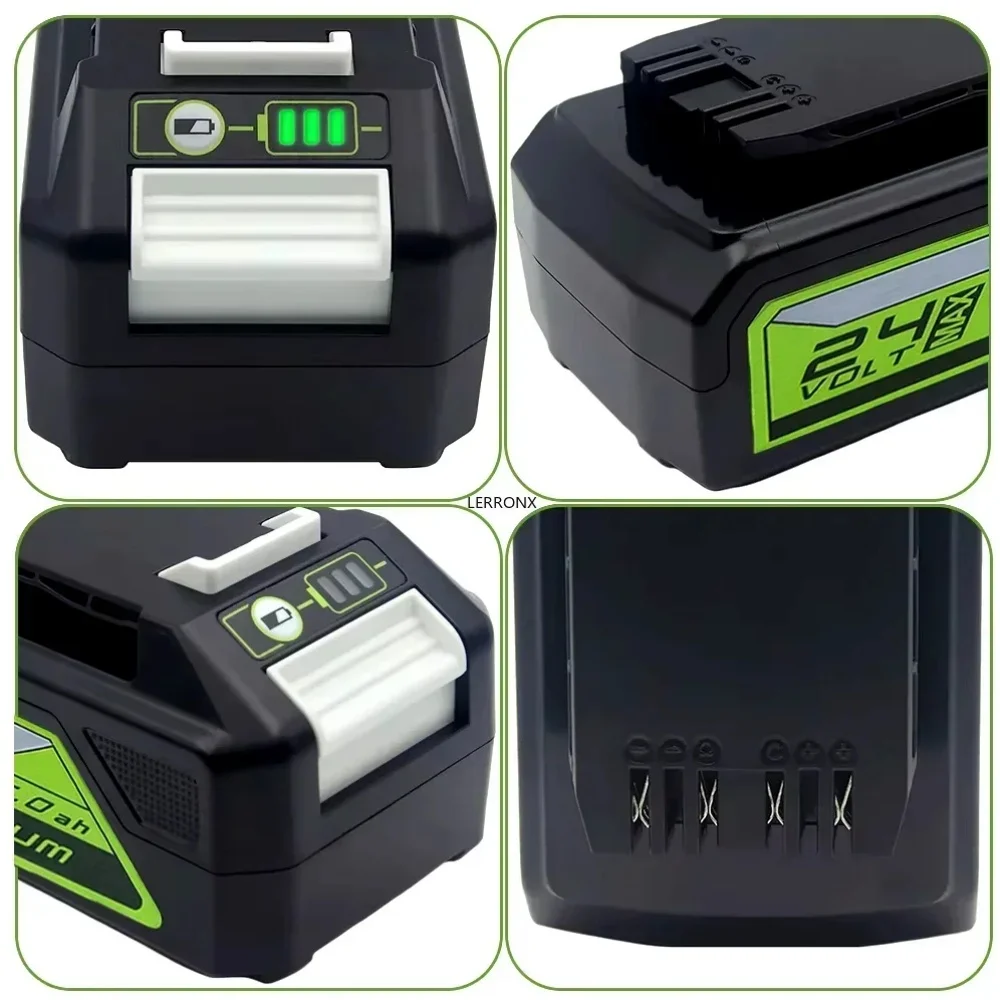 

For Greenworks 24V 6.0Ah Lithium Battery 24V Tools MO24B410 MO48L4211 HT24B210 21342