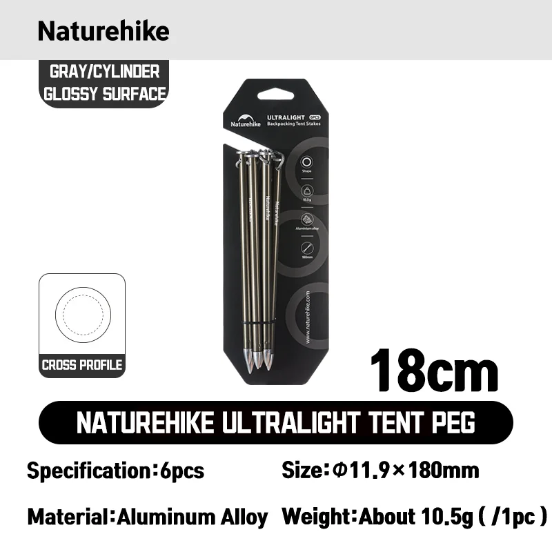 Naturehike Zeltnägel aus Aluminiumlegierung, ultraleicht, stark, windbeständig, für Outdoor-Camping, verschiedene Formen, Wandern
