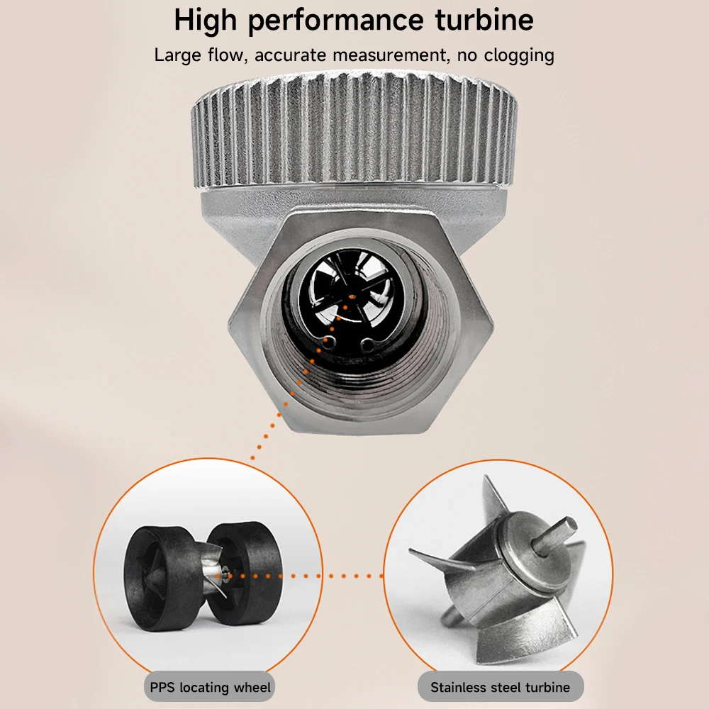 High Precision Electronic Turbine Flowmeter Digital Display Flow Meter for Methanol Diesel Gasoline Kerosene Water Waterproof