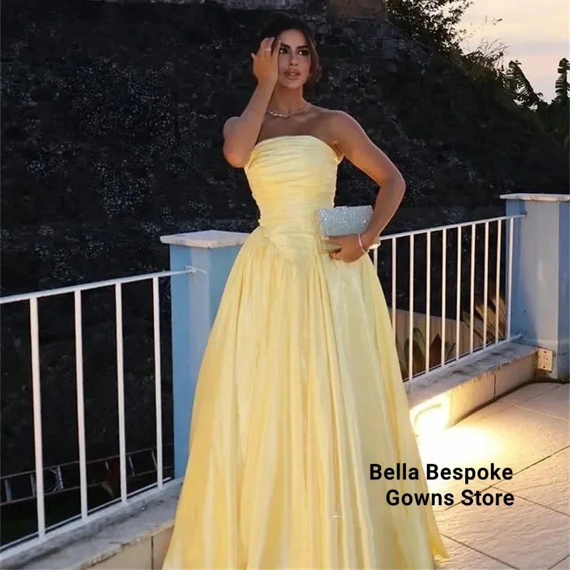 Luxe Galajurk Lijn A Off-shoulder Avondjurken voor dames Luxe 2025, Satijnen Doek Baljurken Saoedi-Arabië Bruiloftsfeest