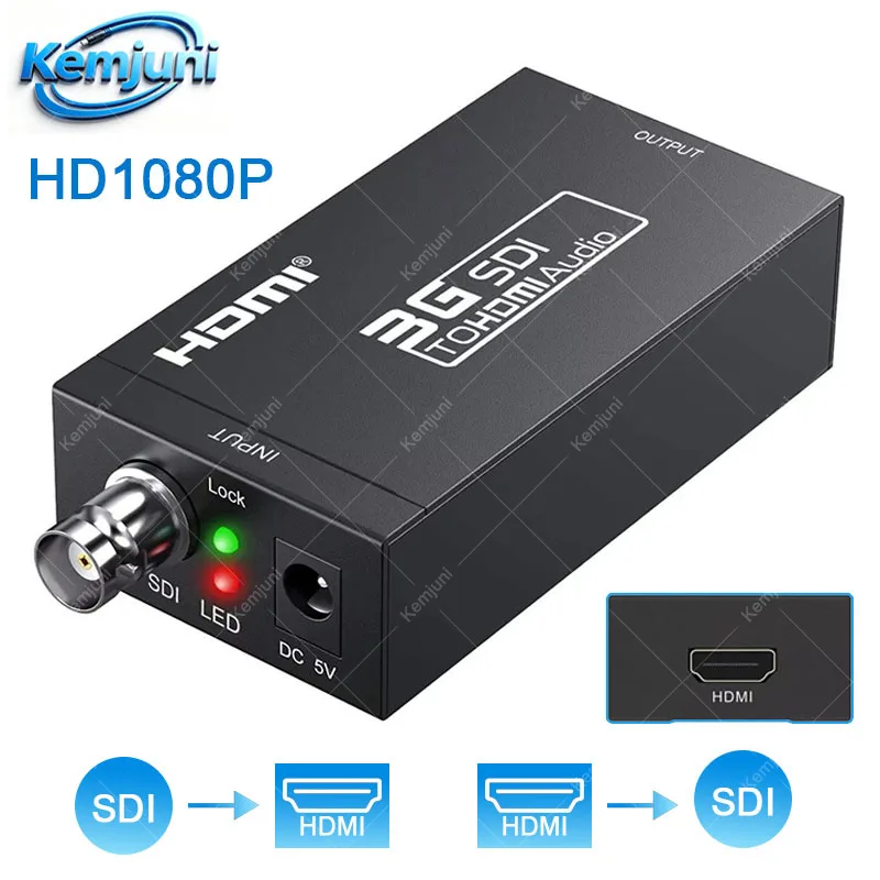 

SDI To HDMI Converter 3G-SDI Broadcast Grade HD 1080P/60HZ Suitable For Surveillance Camera Video Conference Live Streaming