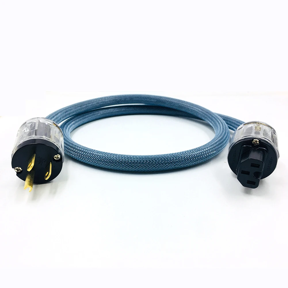 HIFI amplifier OFC Pure Copper Gold Plated US IEC AC Female Male Power Plug Power Cable Cord Wire