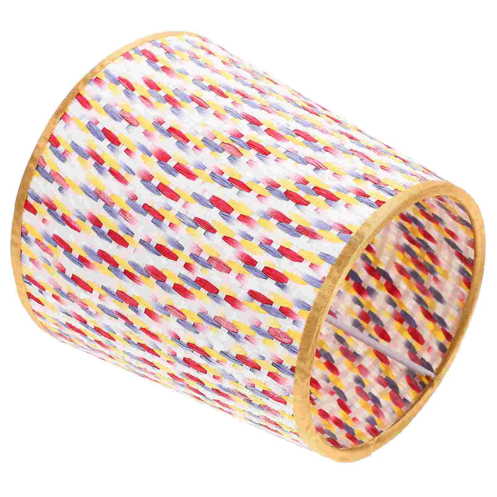 Pvc Fabric Lampshade Shell Bedroom Colorful Woven Tapered Table Light Covers Home Replacement Paper Decoration