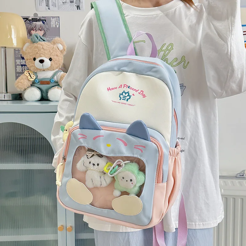 Student School Bag Fashion Itabag Cute Large Capacity Junior High School Transparent Backpack Ladies Backpack Ladies Backpack