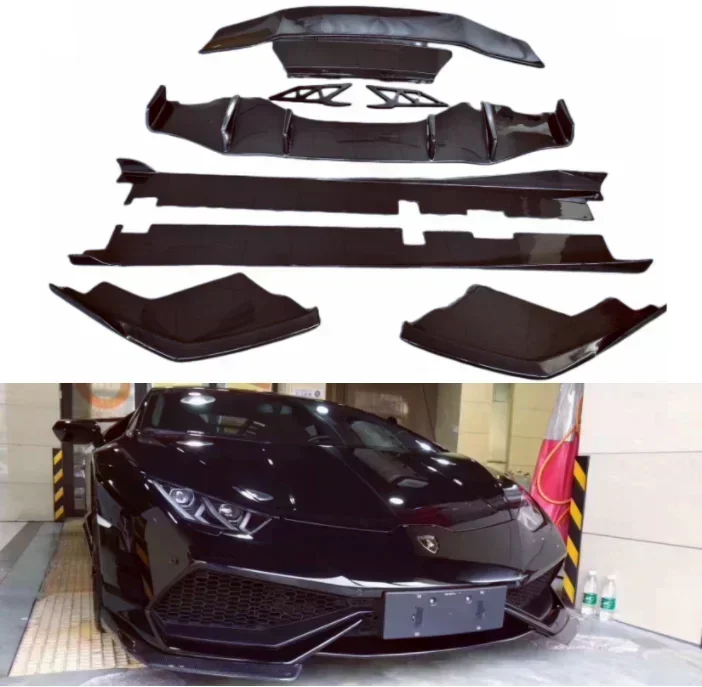 

New！ For Lamborghini Huracan LP580 LP610 2014-2020 Bumper Front Lip Splitters Rear Diffuser Side Skirt Spoiler Carbon Fiber Body