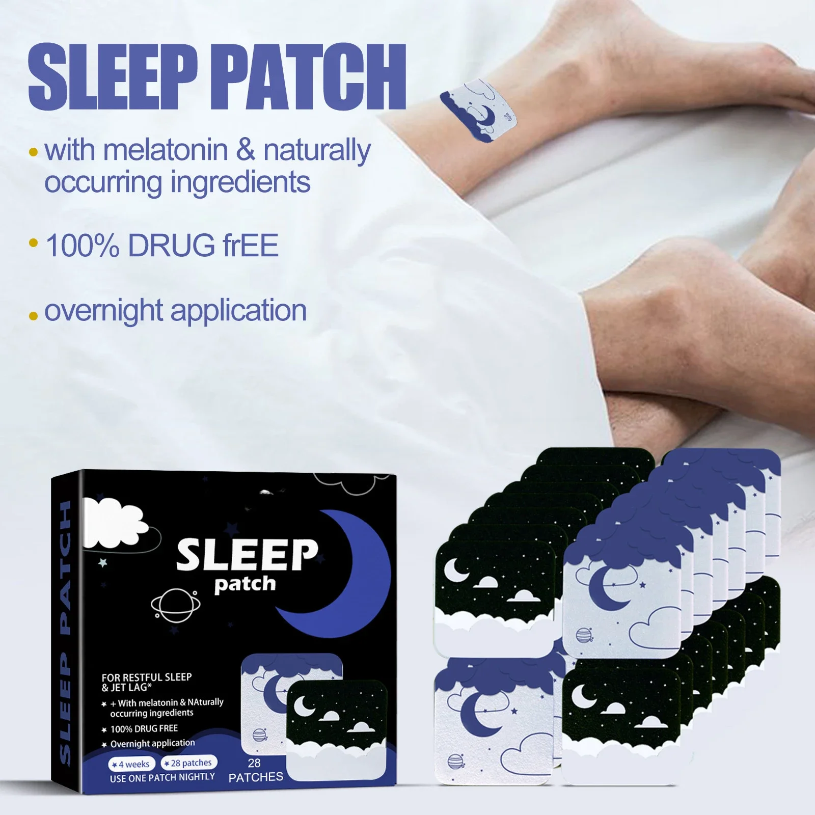 28Pcs Sleep Aids Patch Herbal Stickers Improve Sleep Quality for Women Men Relieve Irritability and Anxiety Sleep Patch