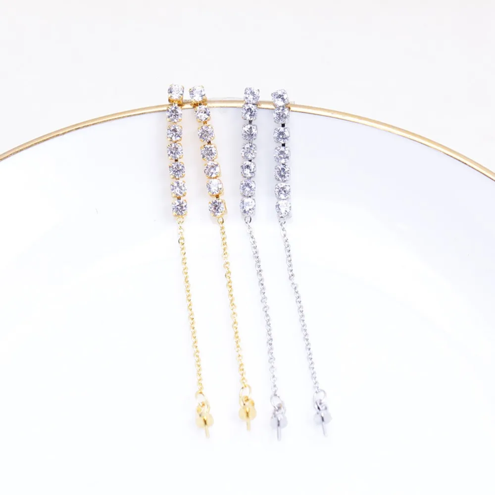 

10PCS S925 Sterling Silver Needle 18K Gold Wrapped Plated Brass Earring Settings Diy Jewelry Pearl Earrings Accessories