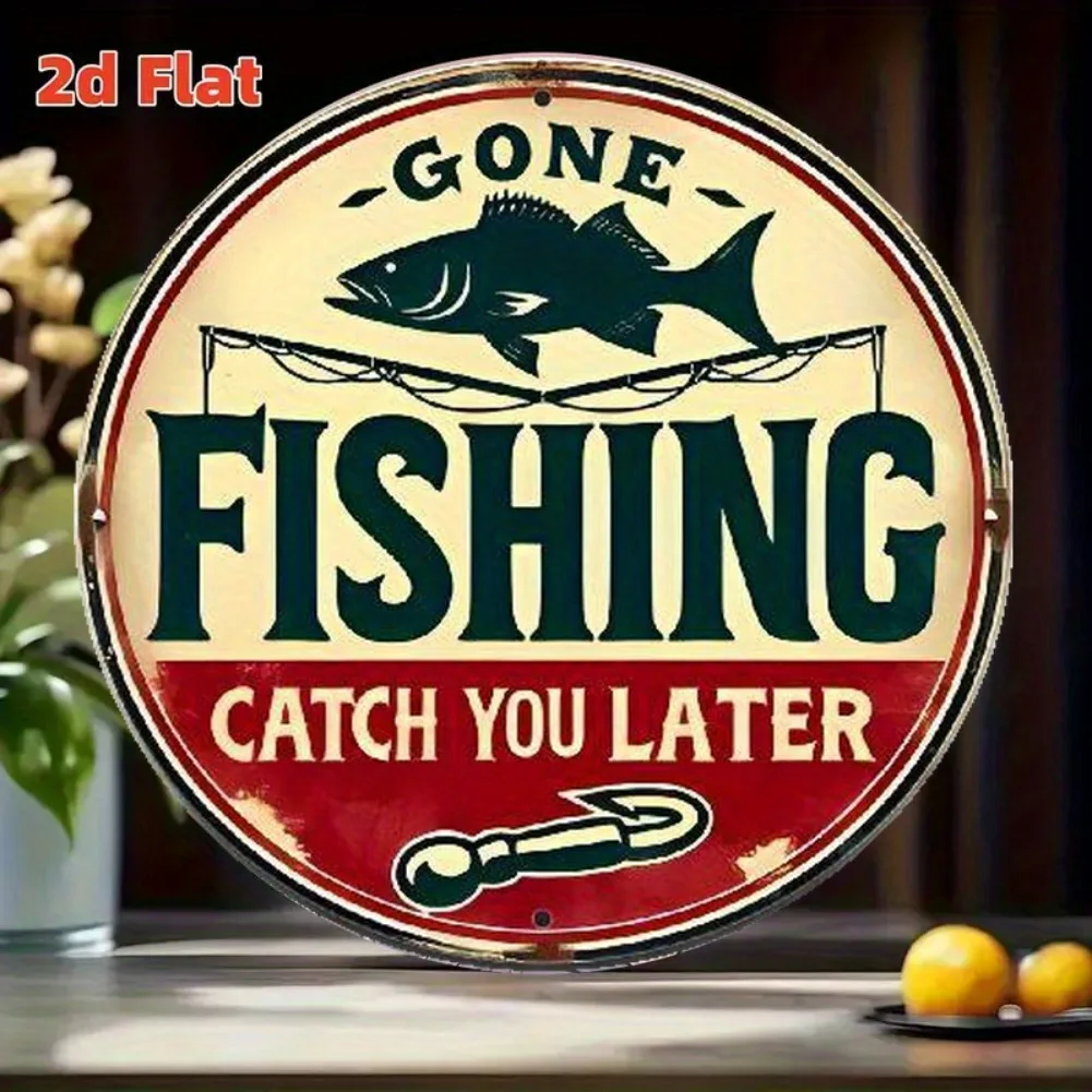 Vintage Fishing Aluminum Sign – 