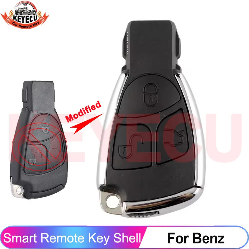 Modified Smart Car Remote Key Case Shell Cover 3 Buttons For MB Mercedes Benz A B C E S GML CL CLS CLA CLK W203 W204 W211