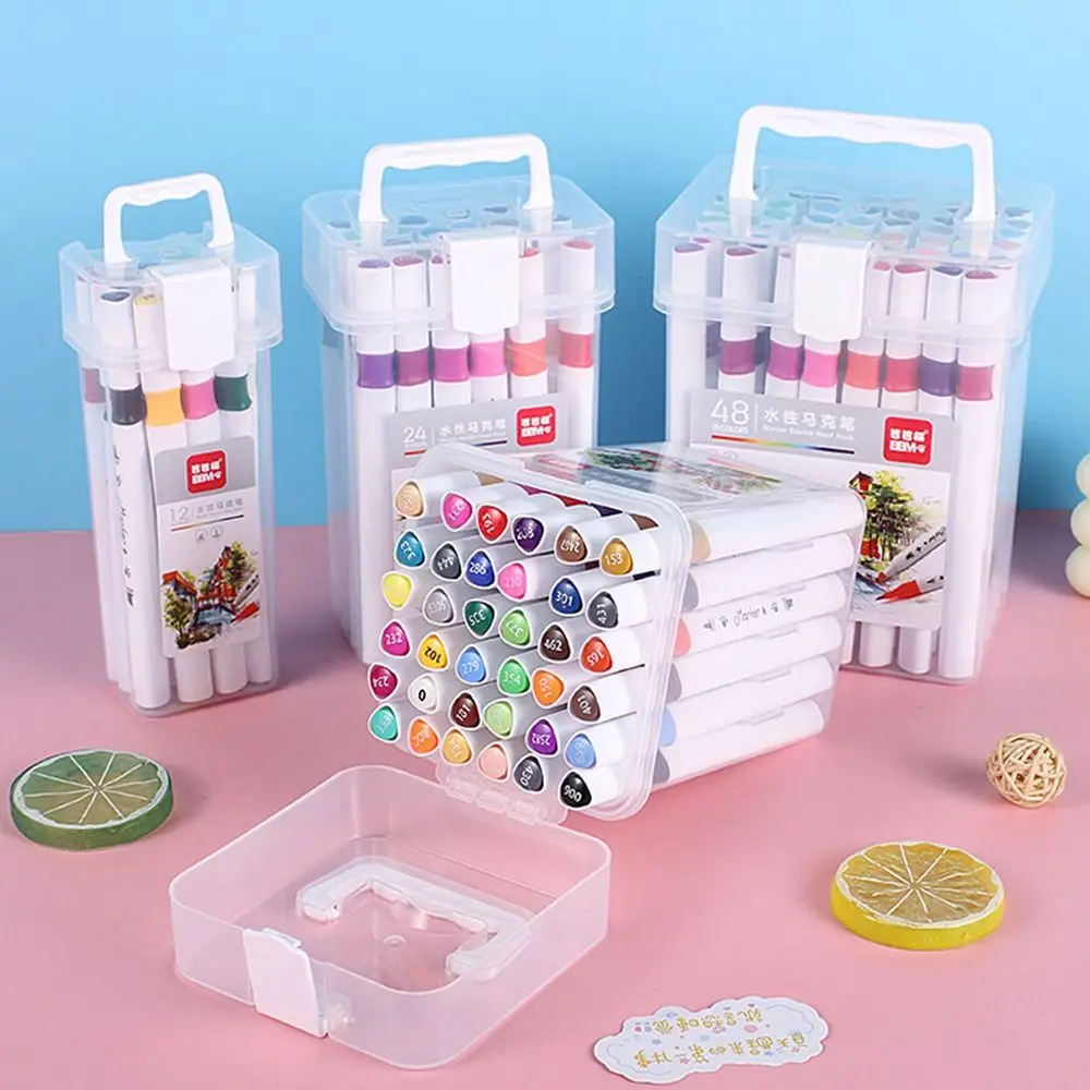 Highlighter Paint Marker Set Supplies Stationery 12-48 Colors Comic Sketch Marker Sketching Plastic Paint Manga Brush Students