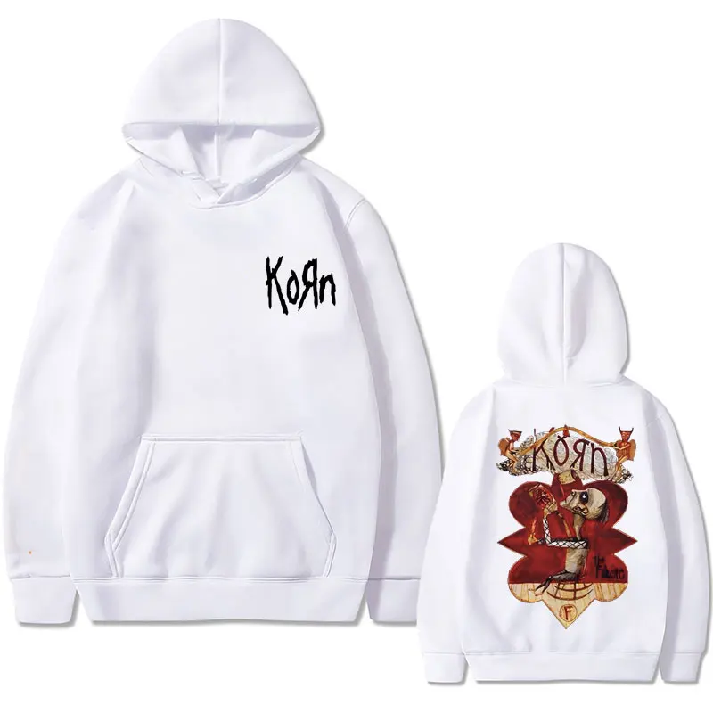 Rock Band Korn Graphic Printed Hoodie Men Women Fleece Oversized Sweatshirts Male Vintage Long Sleeve Clothes Gothic Streetwear