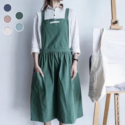 Nordic Simple Florist Apron Cotton Linen Gardening shops kitchen Aprons kitchen accessories maid dress delantal cocina