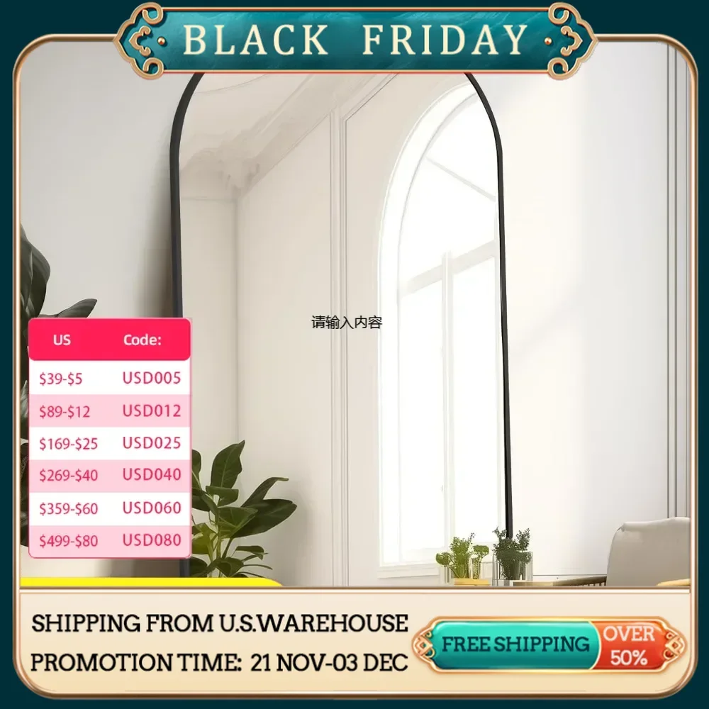 Full-length mirror, full-length mirror with stand, oversized bedroom floor mirror, hanging vertical or tilted full-length mirror