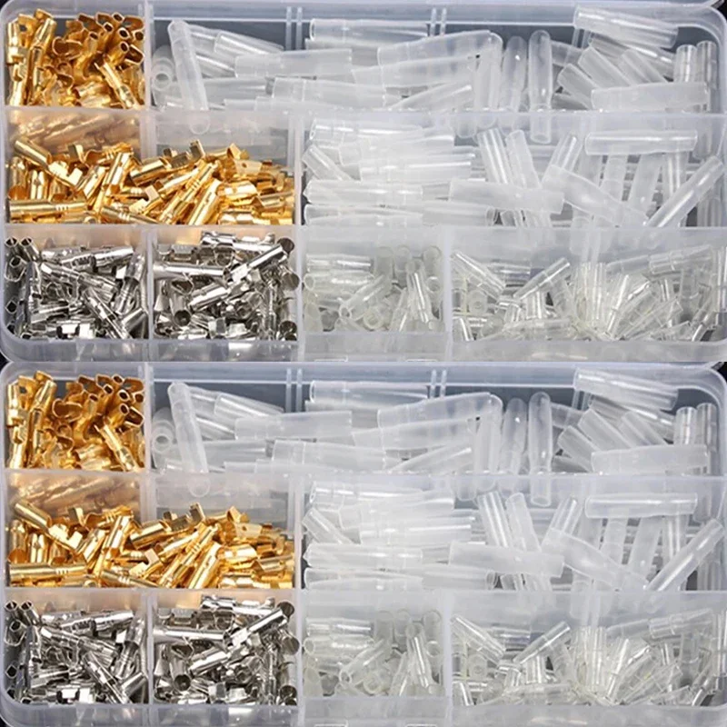 Male Female Wire Box Insulated Cable Connector 3.9mm Electrical Crimp Terminals Bullet Electrical Terminal Assorted Kit