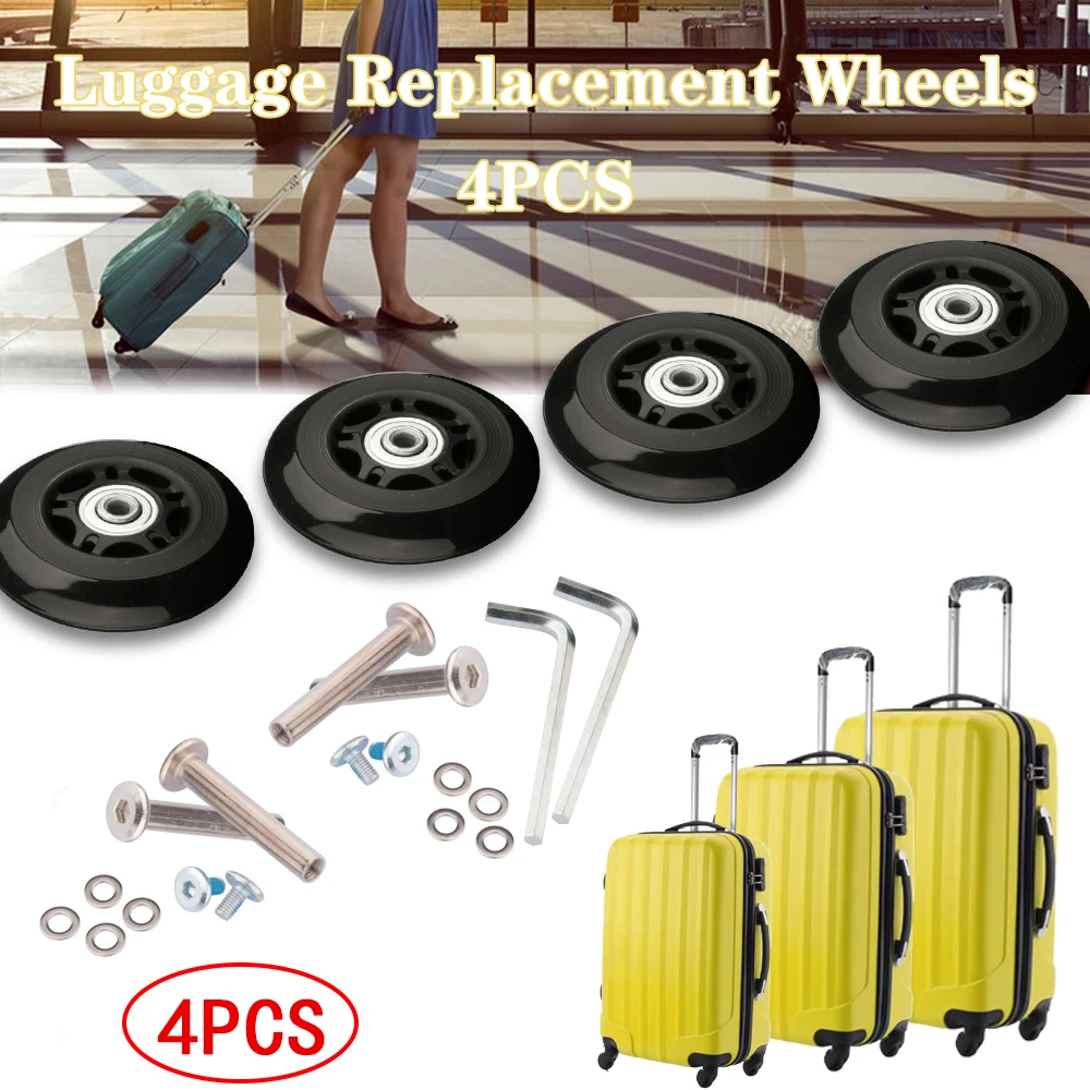 4-teiliges Gepäckrad-Ersatz kit mit Schrauben werkzeug durchmesser/60mm für Trolley-Reisetasche DIY Silent Wear-Resistance-Rollen