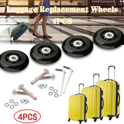 Kit de remplacement de roue de bagage avec outil de vis, roulettes silencieuses à l'usure, diamètre 40mm, 50mm, 60mm, sac de voyage à roulettes bricolage, 4 pièces