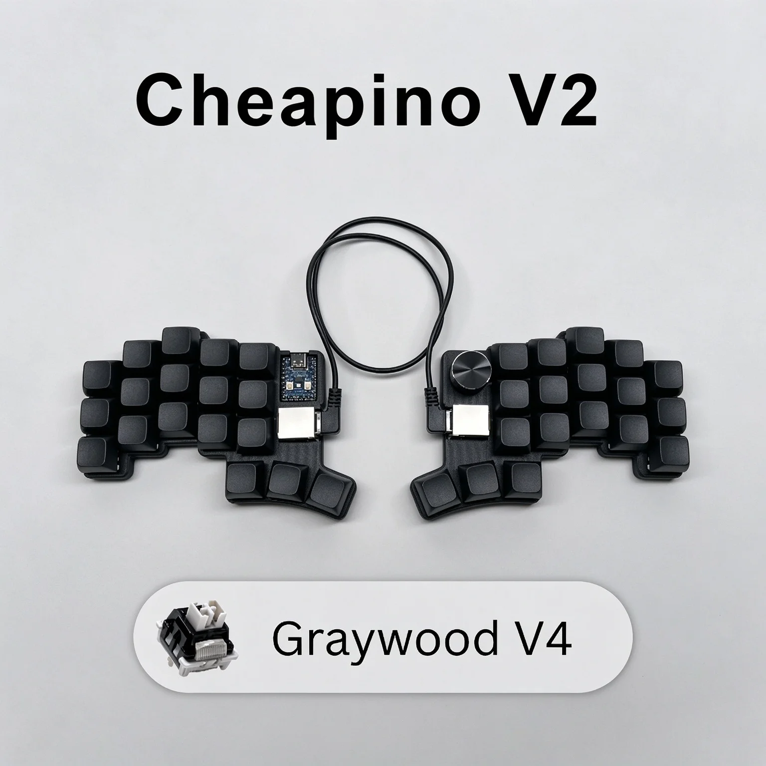 Cheapino-v2 Wired Split Keyboard - Mx Silent Switches Qmk Firmware Vial Ergonomic Mechanical Keyboard Pre-soldered Diy Kit