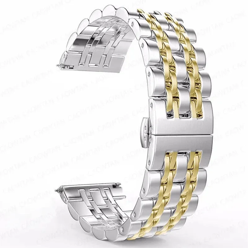 22 mm 20 mm Band für Samsung Galaxy Watch 6 4 5 45 mm Gear S3 46 mm 42 mm Active2 40 44 mm Edelstahlarmband für Amazift BIP 2 GTR