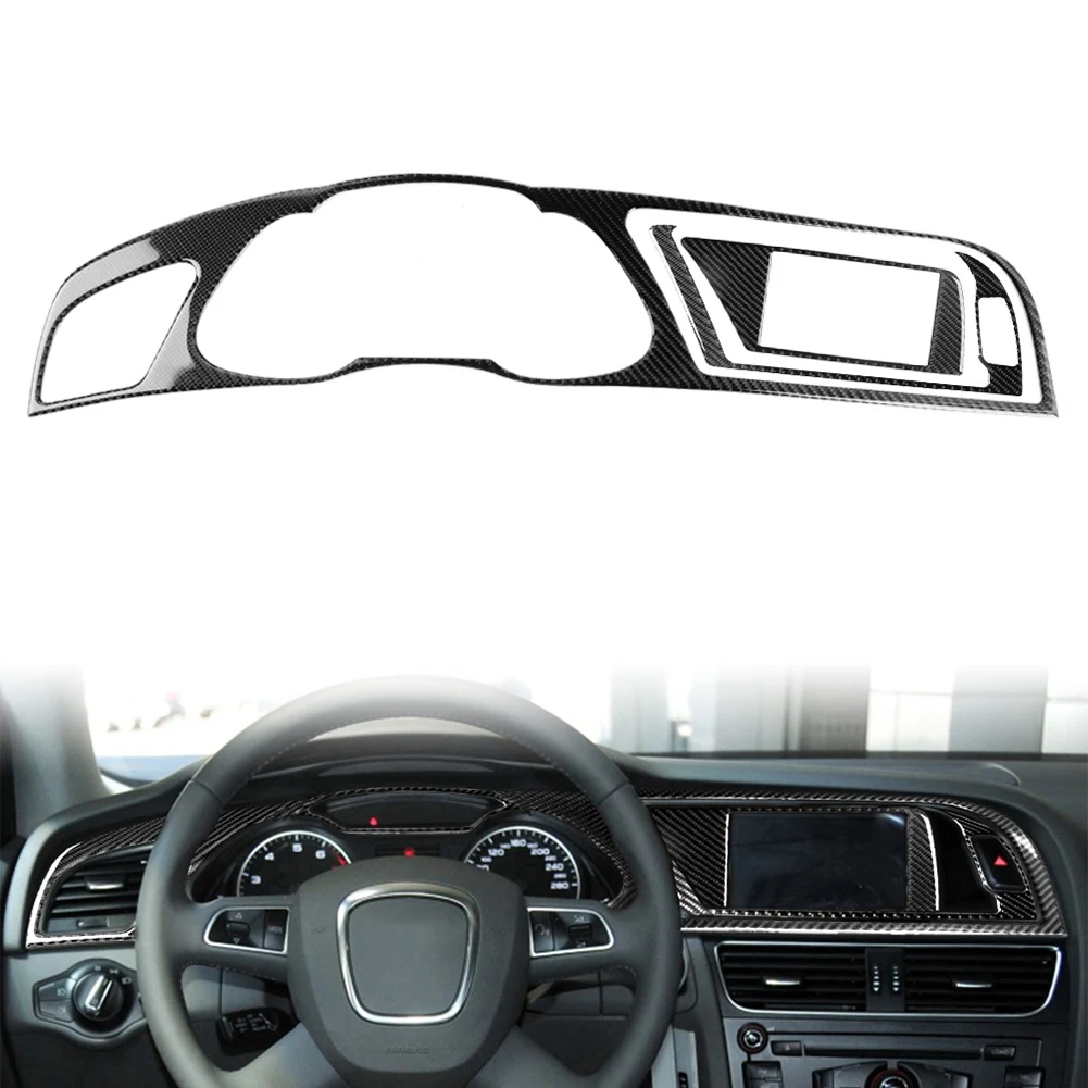 3 Pcs LHD/RHD Car Interior Instrument Panel Cluster Meter Dashboard Trim Sticker For Audi A4 B8 A4L RS4 S4 Carbon Fiber Pattern