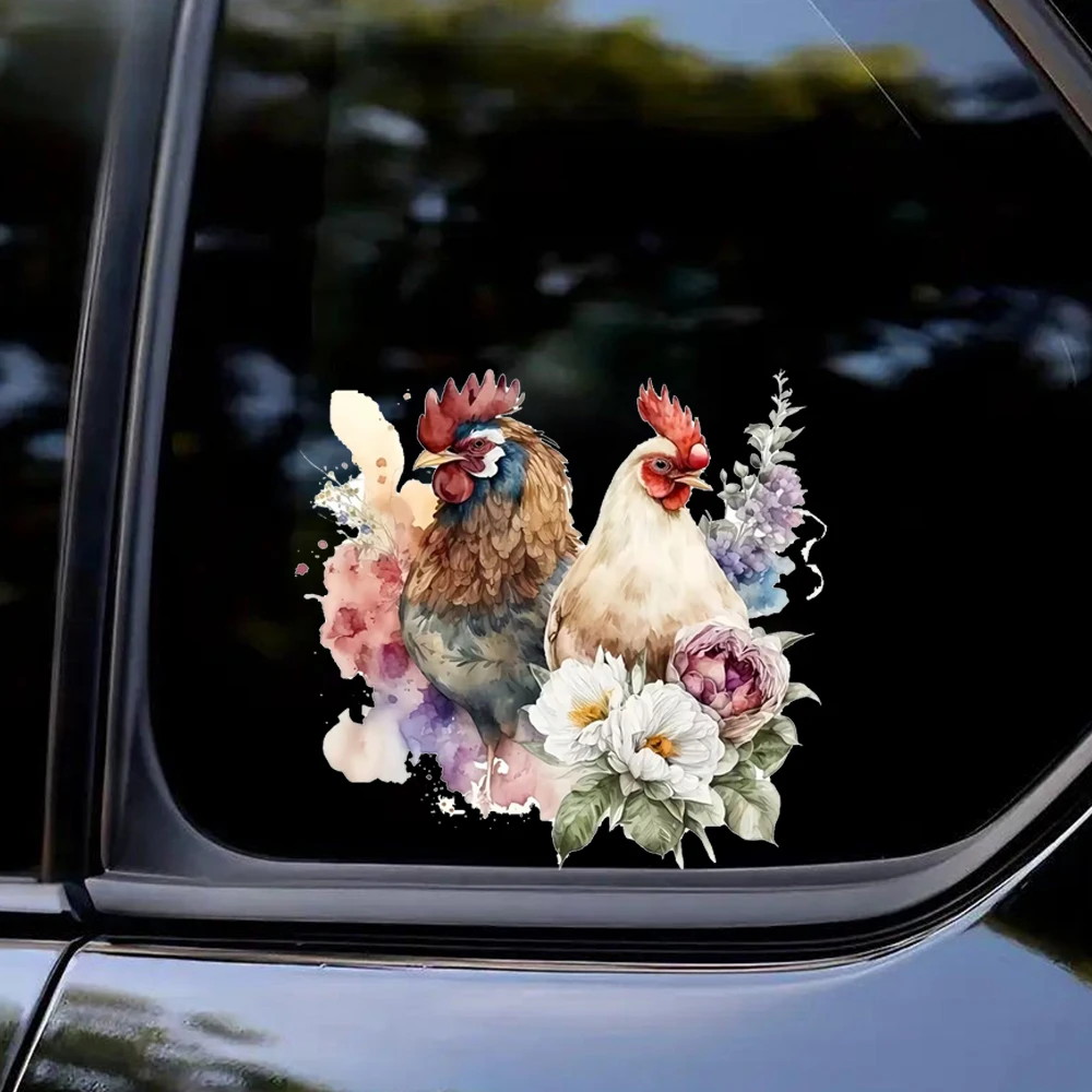 

Красивая наклейка с изображением петуха и цветов, самоклеящаяся виниловая наклейка, используется для окон автомобиля, бампера, ноутбуков, окон, стекла, стен