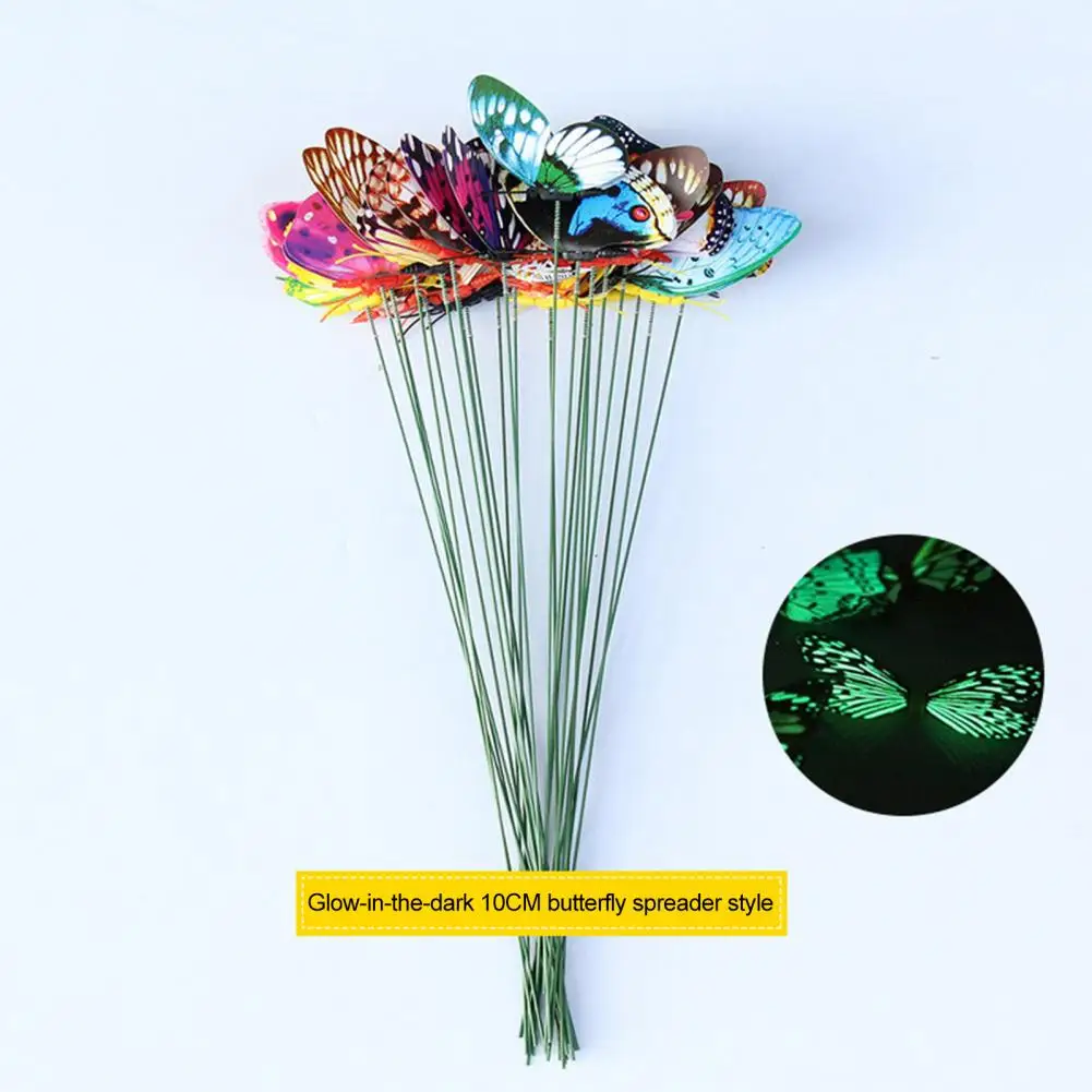 3D Falso Butterfly Stake Set, Decoração de jardim ao ar livre, Resistente às intempéries, Borboletas em Pole Sticks, Foto, 10