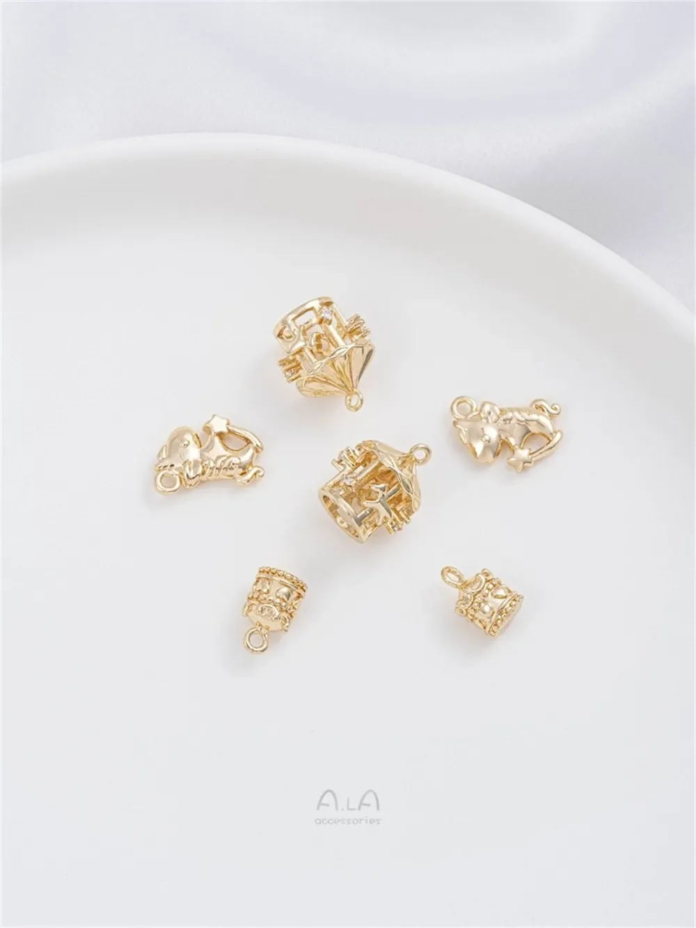 14 К позолоченная музыкальная шкатулка, карусель, кулон, ручная работа, браслет «сделай сам», ожерелье, кулон, ювелирные изделия для ушей, маленькие подвески, кулон K560