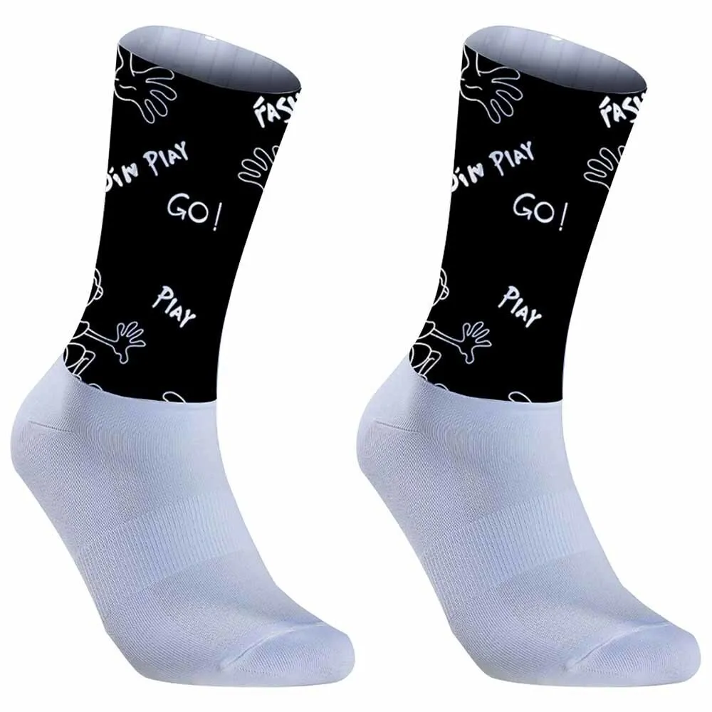 참신한 경량 남녀공용 사이클링 양말, 통기성 종아리 중간 양말, 도로, 산악 자전거 및 기타 야외 활동에 적합
