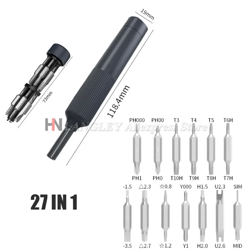 27 في 1 طقم مفك برغي بت مغناطيسي نمط القلم دليل أدوات إصلاح عدة لمشاهدة الكمبيوتر نظارات المجوهرات المحمول آيفون