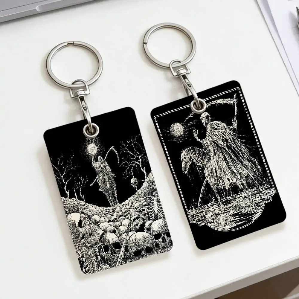 

Черный Grim Reaper держатель для карт брелок держатель для бейджа ID Card Pass Hang Rope Lariat ремешок для брелоков аксессуары подарок