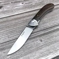 Russian Styles Flipper Folding Pocket Knife 440C Blade Wood Handle Military Survival Camping Knife Hunt EDC Tools Gift Knives