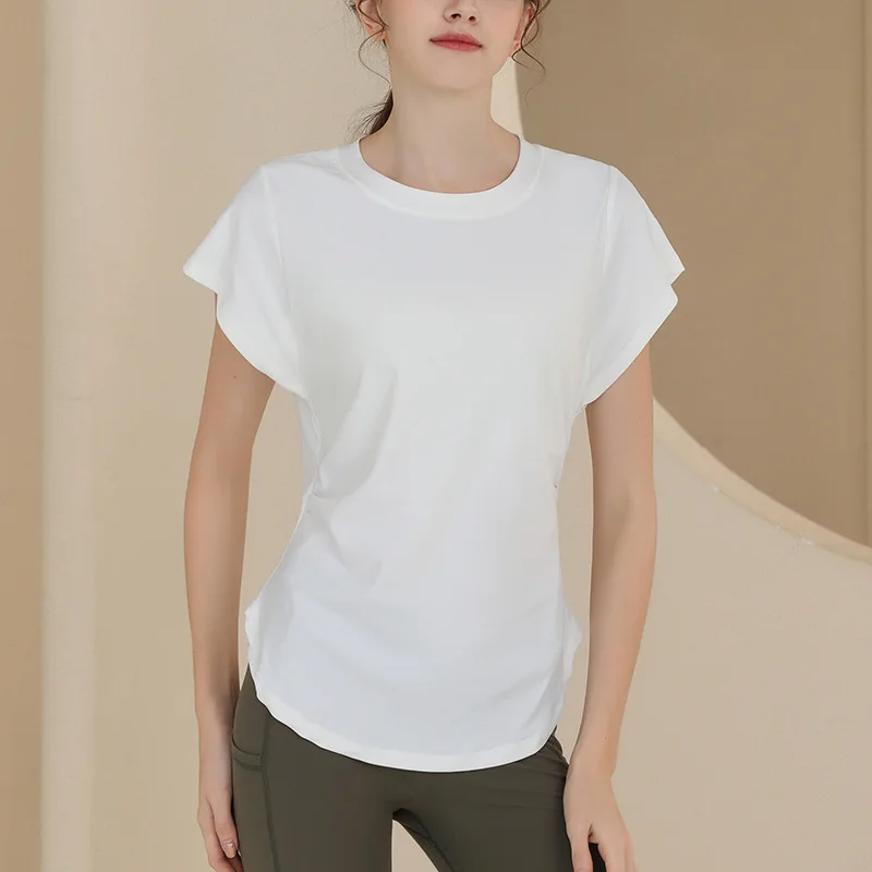 Ladies' Breathable Yoga Top - Elastic Breathable Short Sleeve Made Of Moisture Absorbing Fabric Ldeal For Yoga Daily Exercise