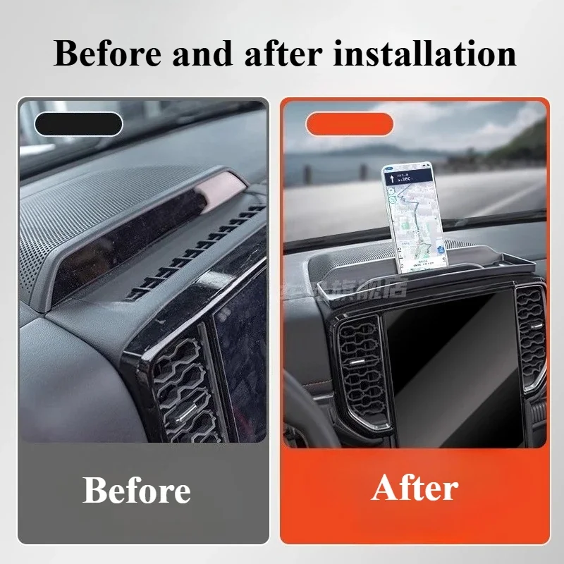 Car Dashboard Center Storage Box Mobile Phone Stand Car Interior Suppliers Modification Accessories For Ford Ranger 2023-2024