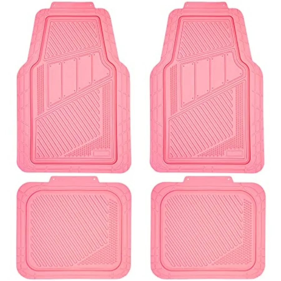 

Прочные резиновые коврики для пола, 4 штуки, розовые, полный комплект, противоскользящие, водонепроницаемые, универсальные, с возможностью обрезки, для легковых автомобилей, внедорожников, грузовиков, прочные