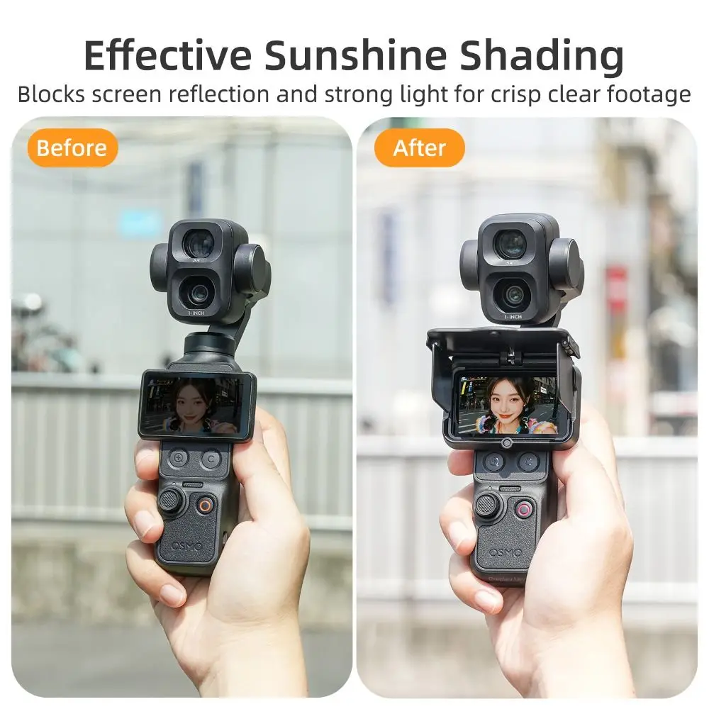 Foldable Screen Sun Shade Anti-Glare Magnetic Sun Hood Lightweight Quick Release Screen Sunshade Hood for DJI Osmo Pocket 4P/4/3