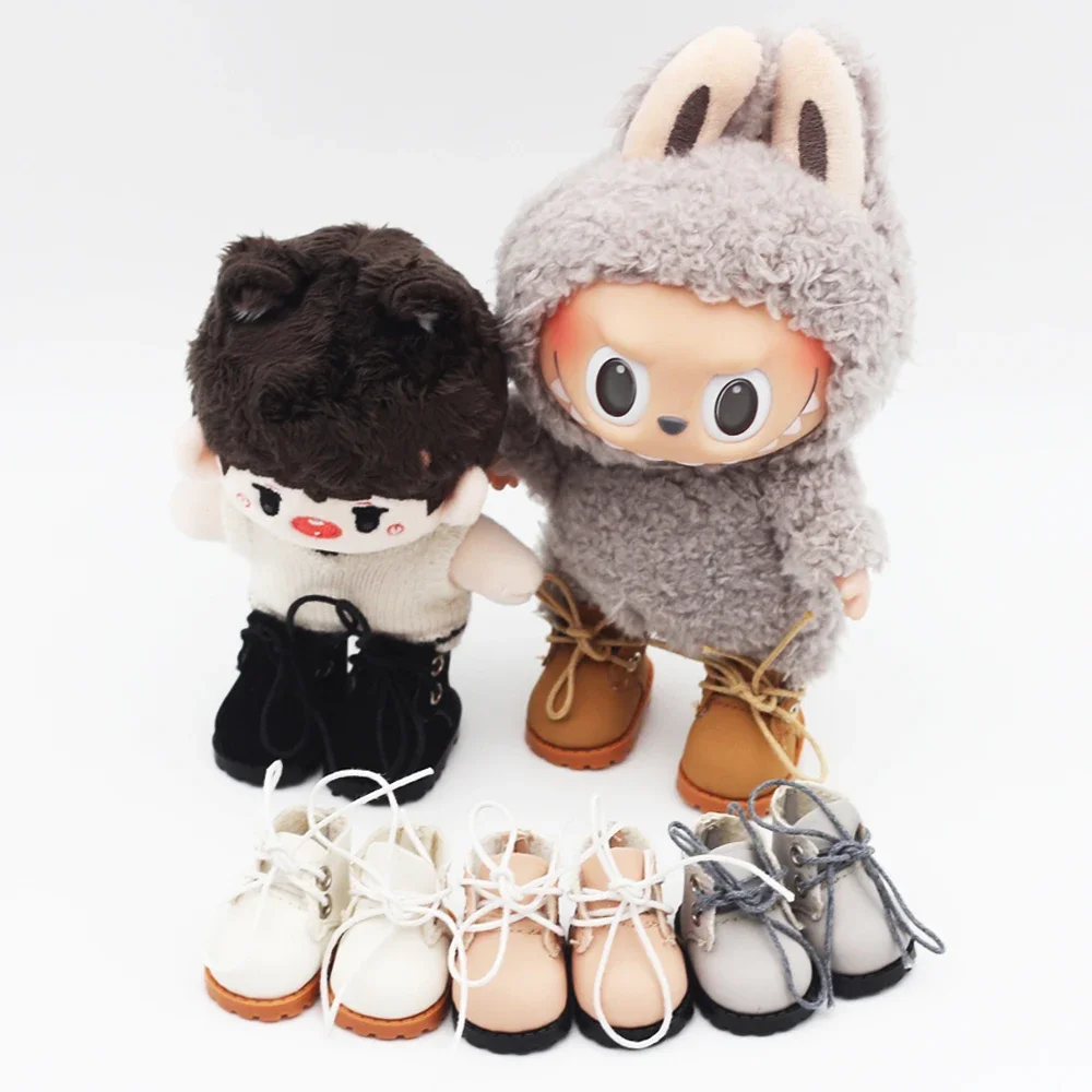 Labubu Shoes Boots (3.8*2.3cm)  for 17cm Labubu Macaron &Monchhichi &StellaLou  LinaBell &10cm EXO /Cotton Doll Finger Shoes