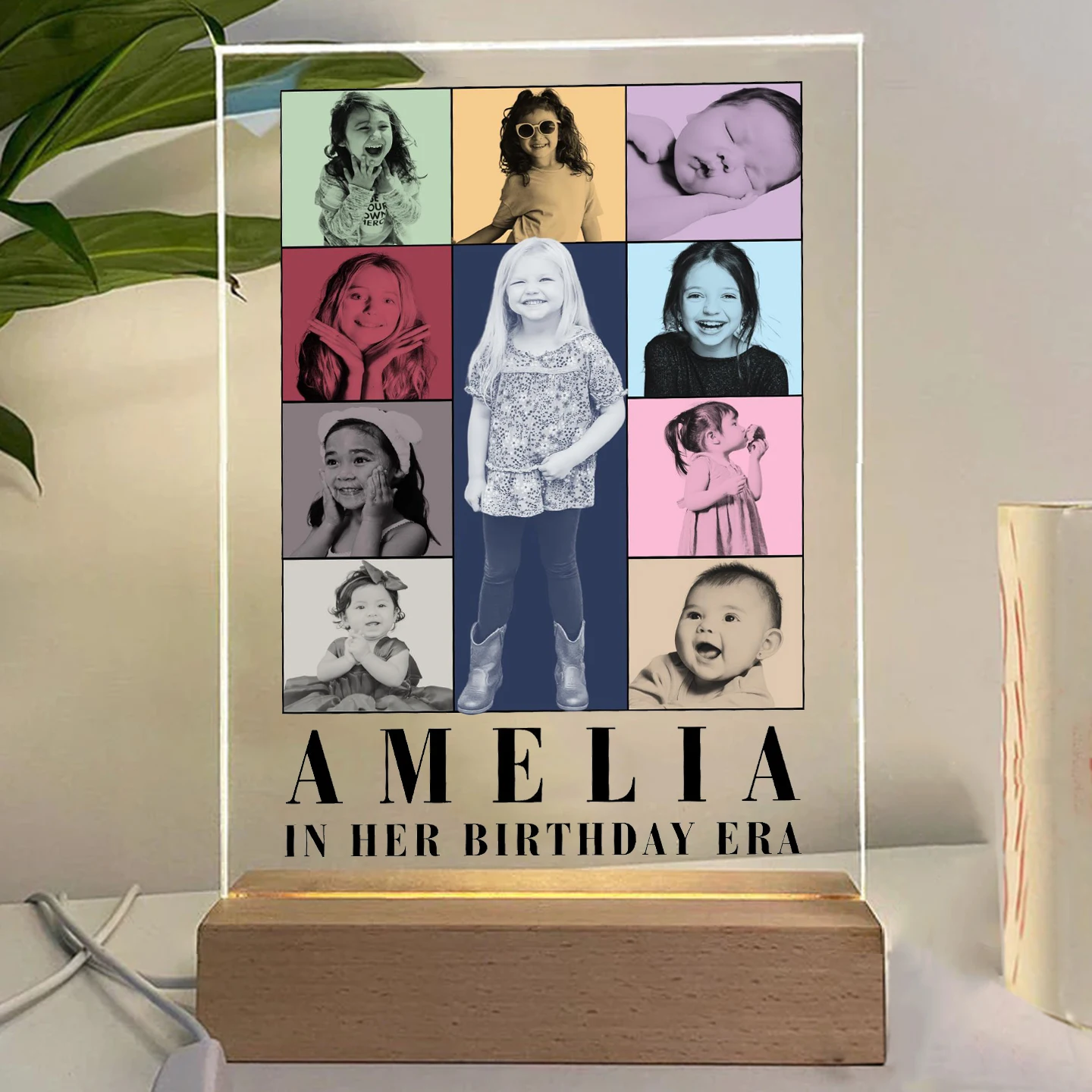 Personalized Photo Plaque Custom Grid Create Your Own Eras Design Photo Acrylic Board Couple Family Anniversary Birthday Gift