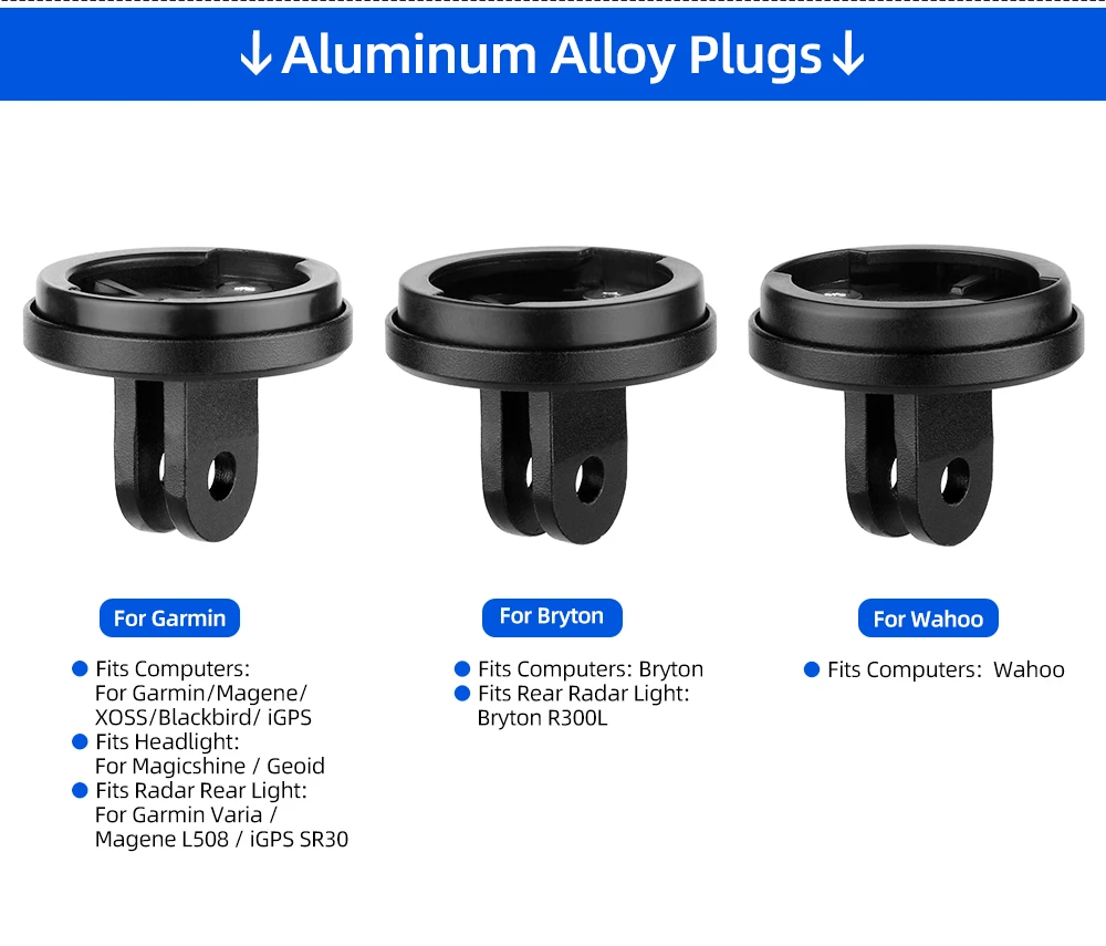 Deemount Richtungsverstellbarer Adapter für Garmin Bryton Wahoo Computer, hinteres Radarlicht, passend für Magicshine Scheinwerfer-GoPro-Kamera – Detail 3