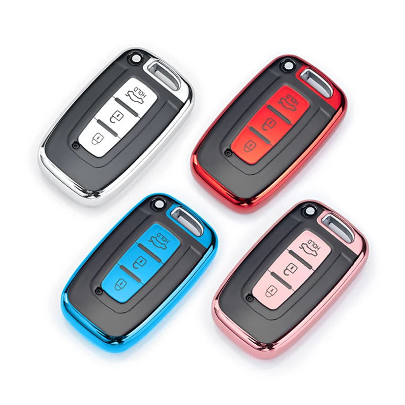 Coque de clé de voiture en TPU souple, coque de clé intelligente, housse de clé pour Hyundai Genesis Coupé MacMiFête 35, KIA Forte Sportage K2 K5, 3 boutons