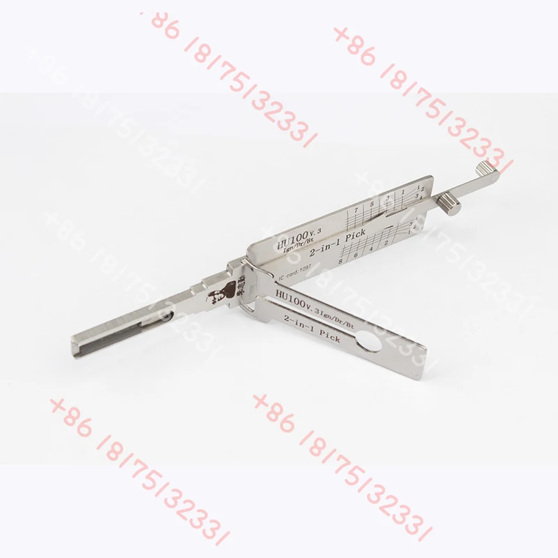 

LISHI HU100 8 Cut 8 Pin V.3 2in1 2-IN-1 Ign/Dr/Bt for Door Lock Pick and Decoder Car Door Auto Locksmith Opening