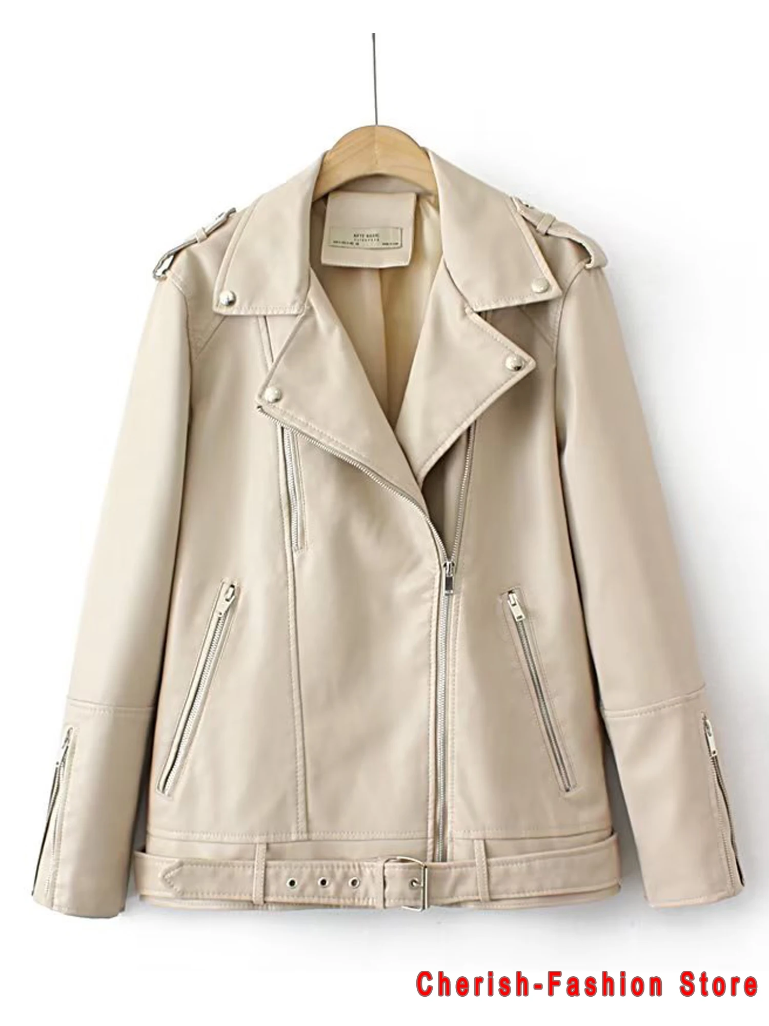 Blouson similicuir PU femme noir et bleu décontracté, ample, Streetwear femme, surdimensionné, coréen Chic, printemps