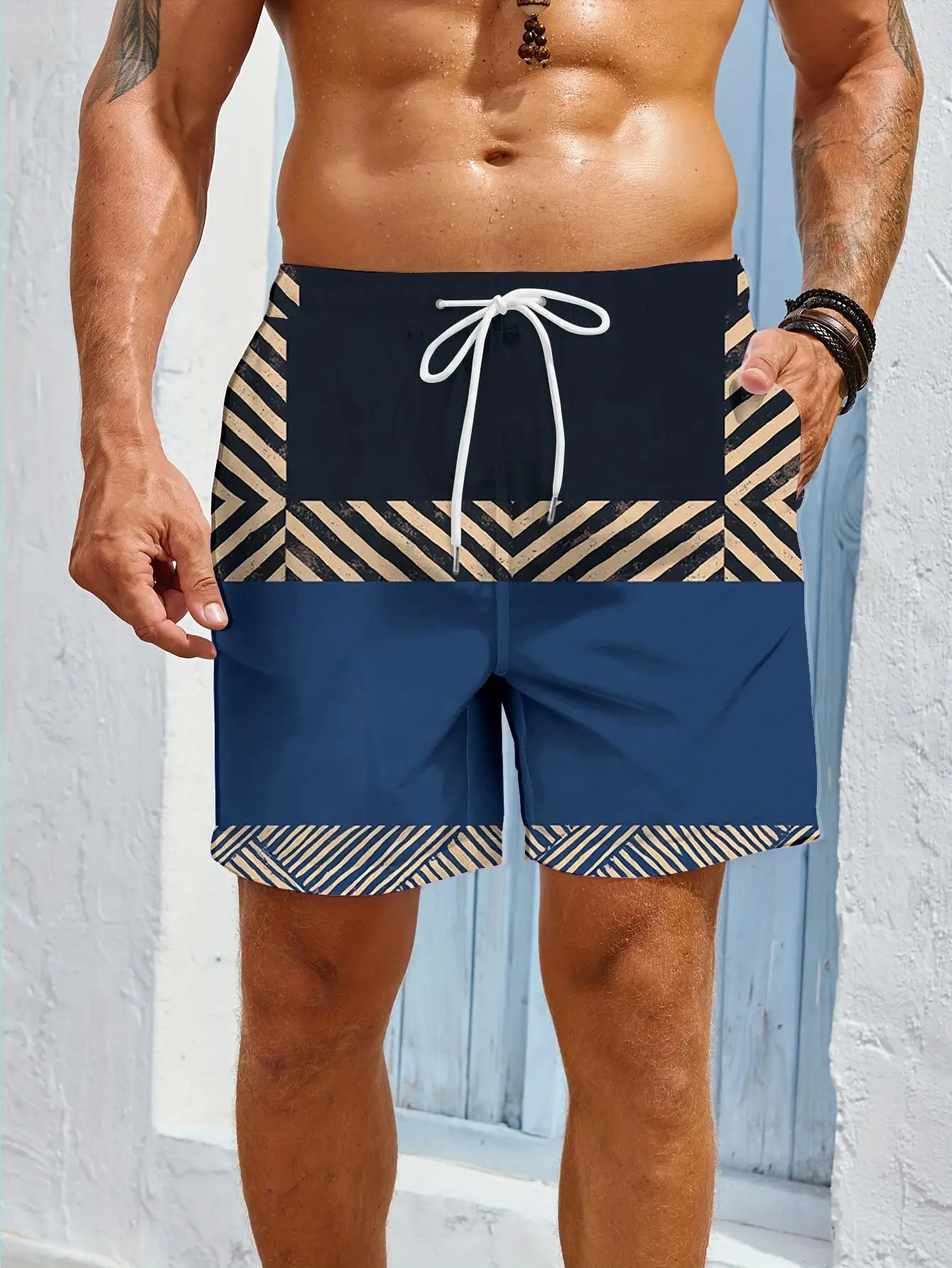 

1pcs Men's Short swim trunks2026 Summer 3D Printed Short sleeve Breathable Polyester Quick drying running jogging men