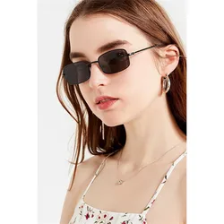 Retro Small Oval Women's Sunglasses Brand Shades Classic Candy Color Metal Rectangular Sun Glasses Fashion Eyewear UV400 Goggles
