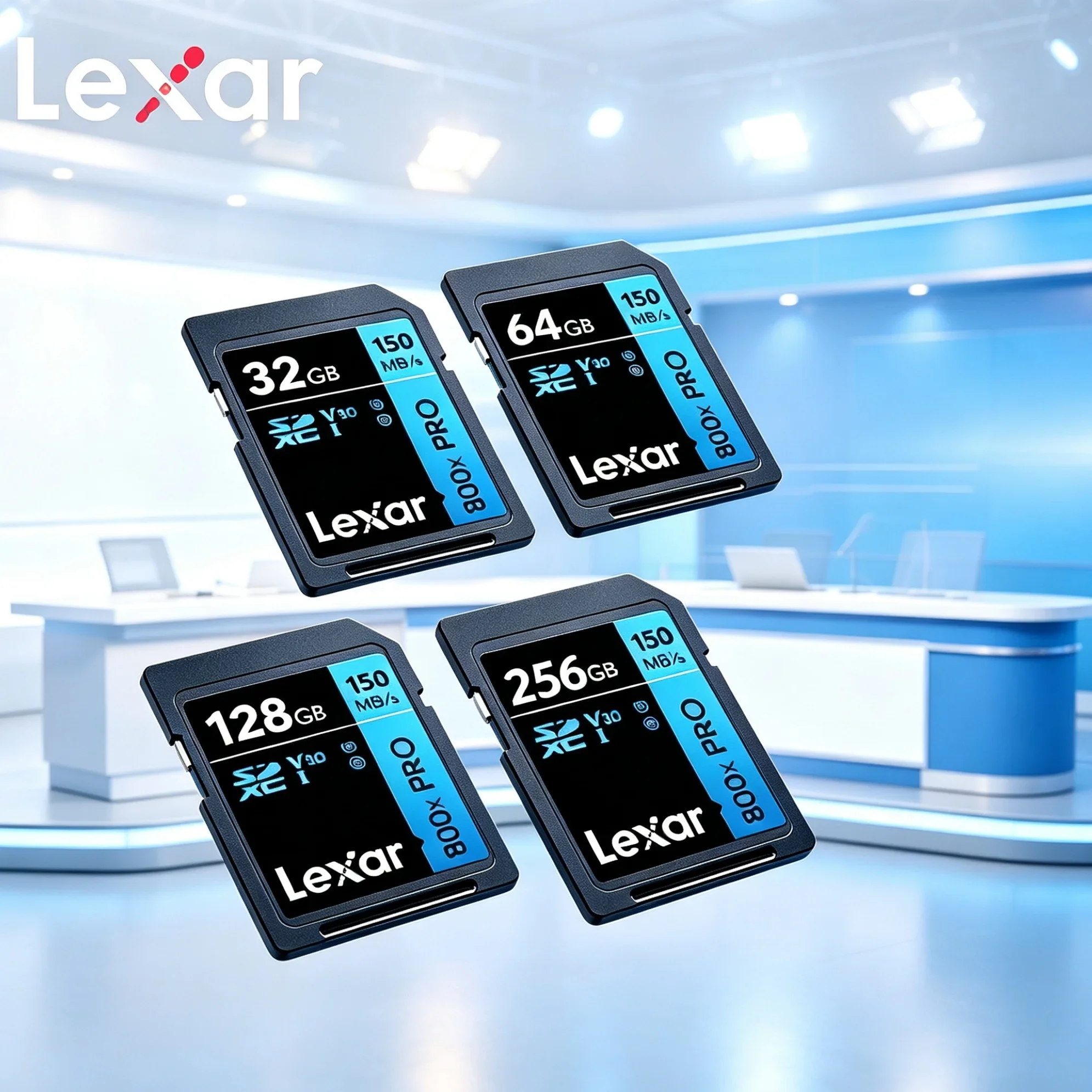 Lexar Memory Card 128GB SDXC UHS-I Class 10 V30 150MB/s 800x Pro High Speed Flash Storage Card for Camera 4K Video Burst Shot