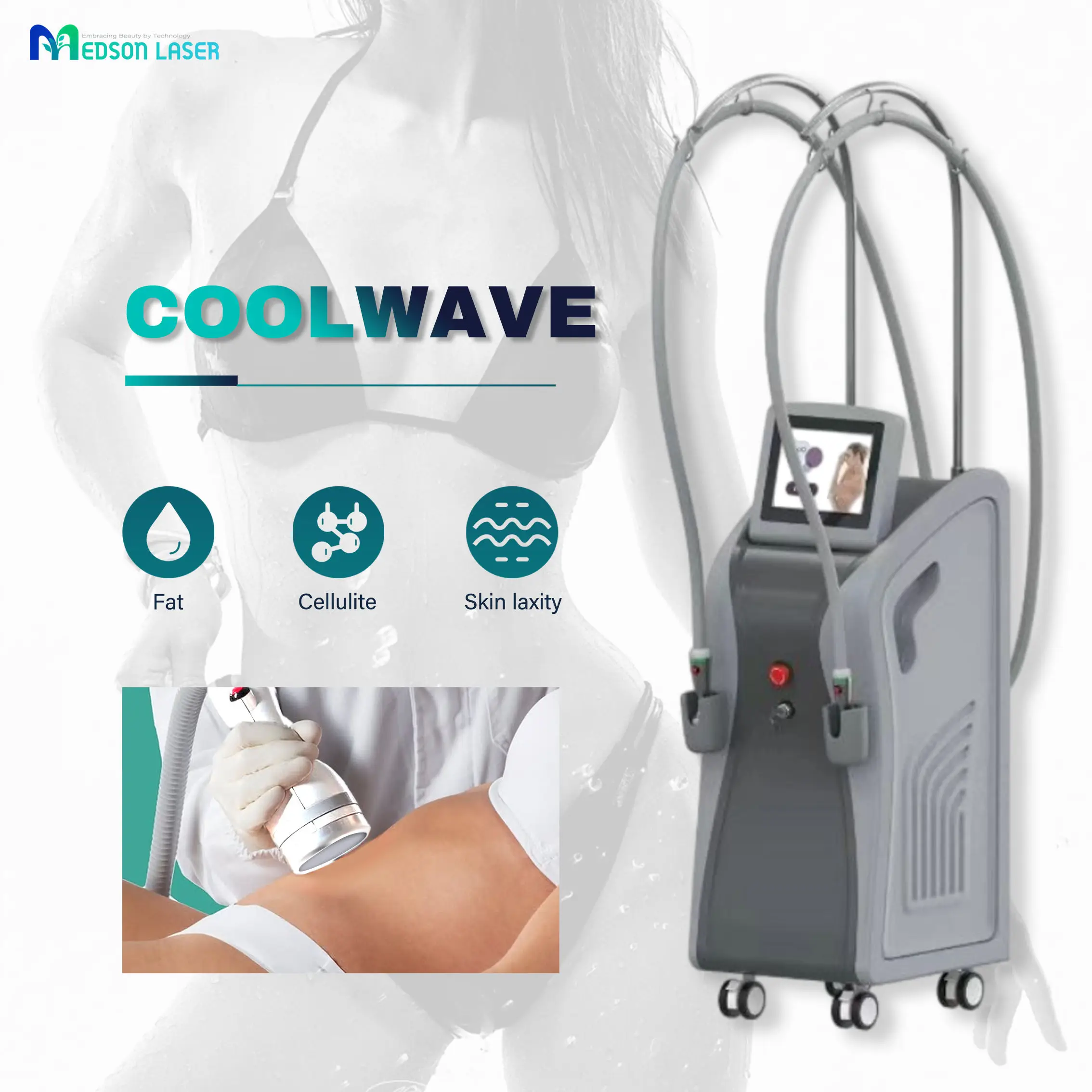 

New Cool Wave Body Shaping Skin Tightening Cellulite Remova Body Forming Belly Fat Burn Weight Loss Slimming Beauty Machine